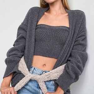 Free People Retrograde Cashmere Cardigan & Top